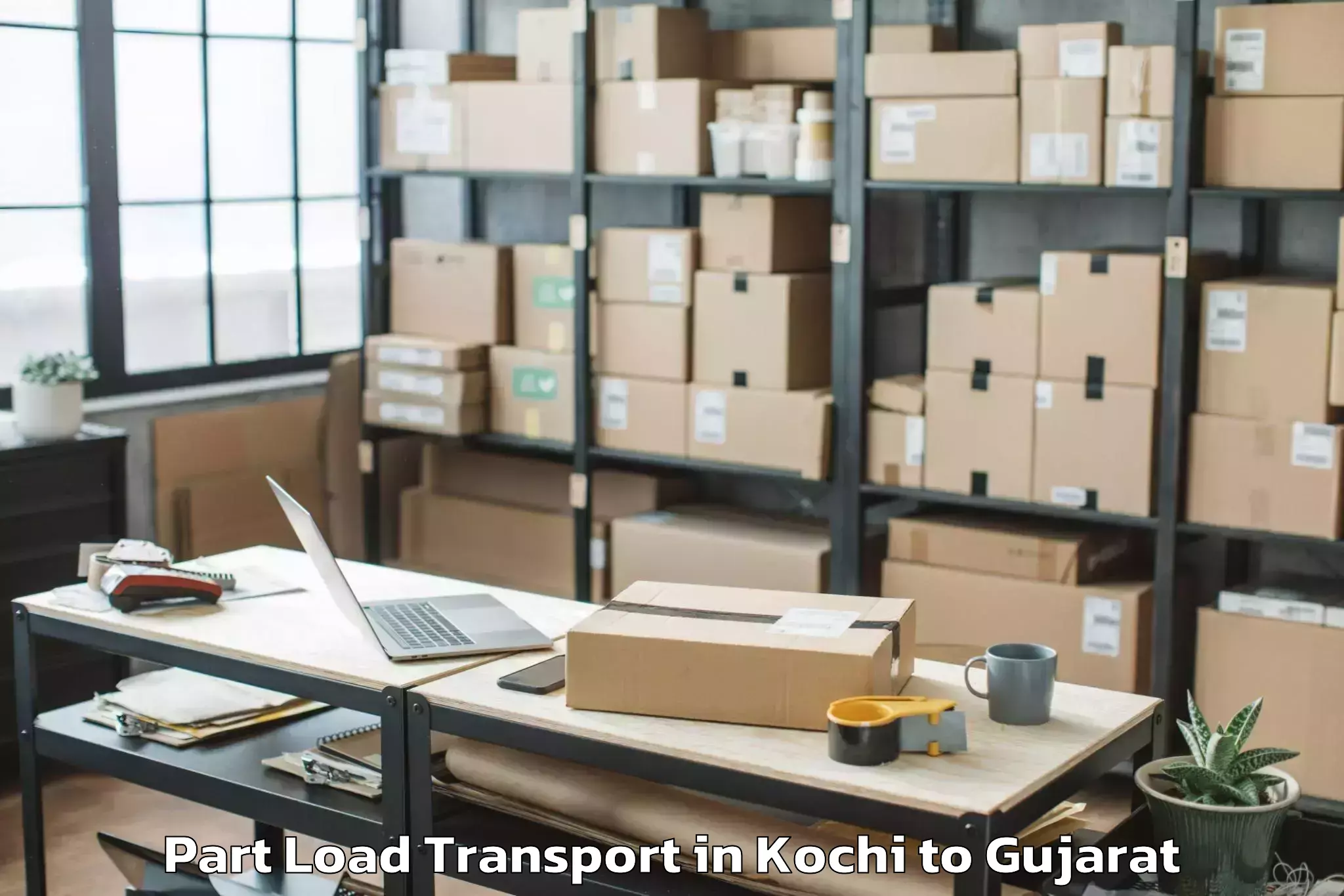 Get Kochi to Gujarat Ayurved University Jam Part Load Transport